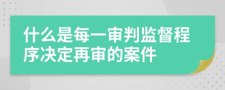 什么是每一审判监督程序决定再审的案件