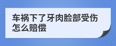 车祸下了牙肉脸部受伤怎么赔偿