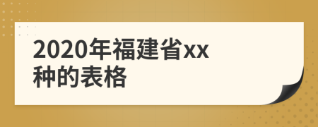 2020年福建省xx种的表格