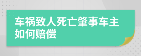 车祸致人死亡肇事车主如何赔偿