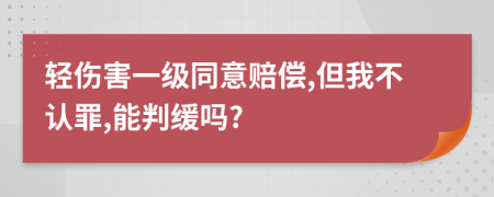 轻伤害一级同意赔偿,但我不认罪,能判缓吗?