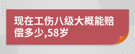 现在工伤八级大概能赔偿多少,58岁