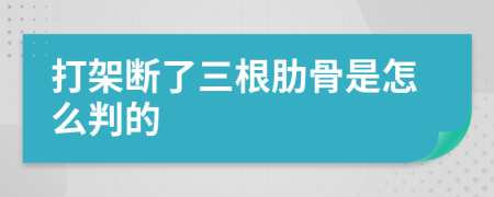 打架断了三根肋骨是怎么判的