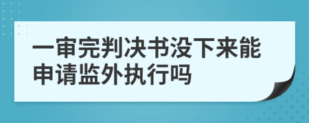 一审完判决书没下来能申请监外执行吗