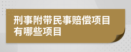 刑事附带民事赔偿项目有哪些项目