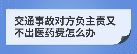 交通事故对方负主责又不出医药费怎么办