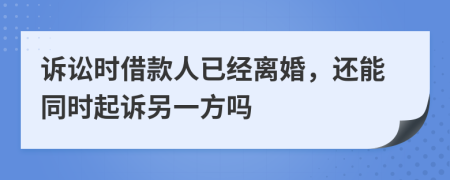 诉讼时借款人已经离婚，还能同时起诉另一方吗