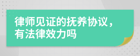 律师见证的抚养协议，有法律效力吗