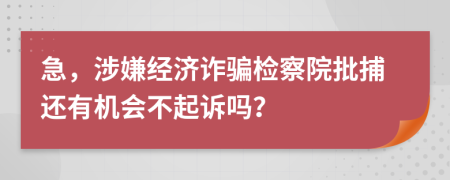 急，涉嫌经济诈骗检察院批捕还有机会不起诉吗？