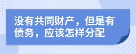 没有共同财产，但是有债务，应该怎样分配