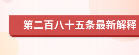 第二百八十五条最新解释
