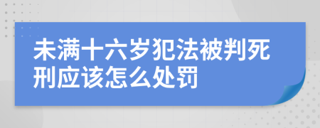 未满十六岁犯法被判死刑应该怎么处罚