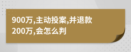 900万,主动投案,并退款200万,会怎么判