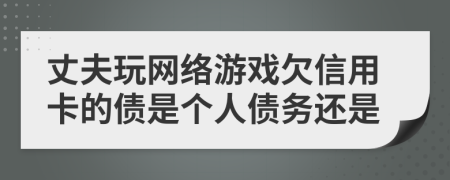 丈夫玩网络游戏欠信用卡的债是个人债务还是