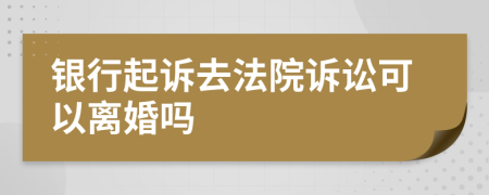 银行起诉去法院诉讼可以离婚吗