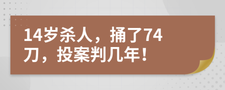 14岁杀人，捅了74刀，投案判几年！