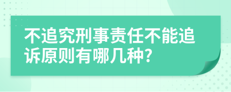 不追究刑事责任不能追诉原则有哪几种?