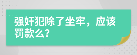 强奸犯除了坐牢，应该罚款么？