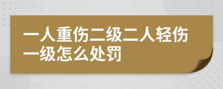 一人重伤二级二人轻伤一级怎么处罚