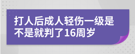 打人后成人轻伤一级是不是就判了16周岁