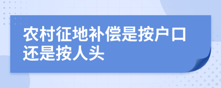 农村征地补偿是按户口还是按人头