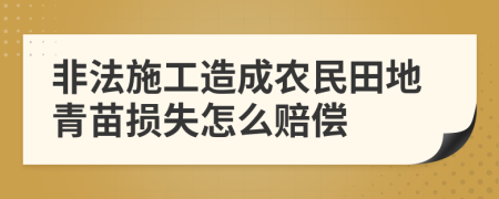 非法施工造成农民田地青苗损失怎么赔偿