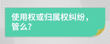 使用权或归属权纠纷，管么？