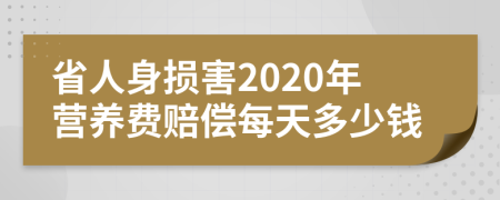 省人身损害2020年营养费赔偿每天多少钱