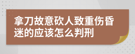 拿刀故意砍人致重伤昏迷的应该怎么判刑