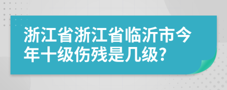 浙江省浙江省临沂市今年十级伤残是几级?