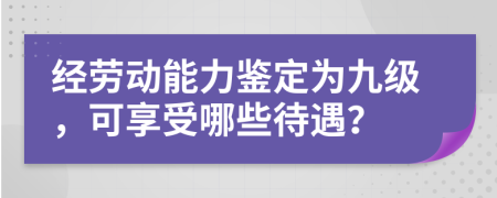 经劳动能力鉴定为九级，可享受哪些待遇？