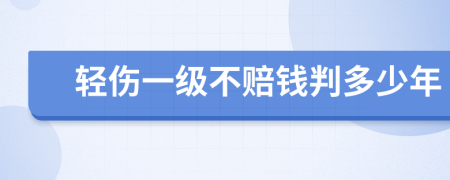 轻伤一级不赔钱判多少年