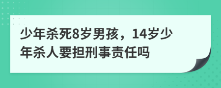 少年杀死8岁男孩，14岁少年杀人要担刑事责任吗