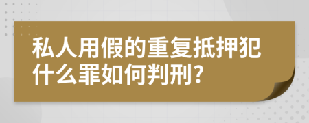 私人用假的重复抵押犯什么罪如何判刑?