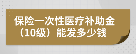 保险一次性医疗补助金（10级）能发多少钱