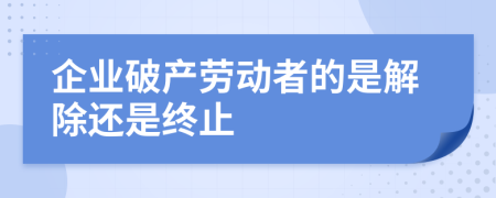 企业破产劳动者的是解除还是终止