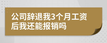 公司辞退我3个月工资后我还能报销吗