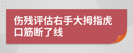 伤残评估右手大拇指虎口筋断了线