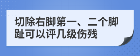 切除右脚第一、二个脚趾可以评几级伤残