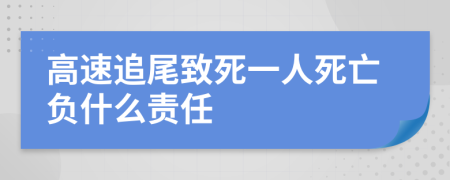 高速追尾致死一人死亡负什么责任