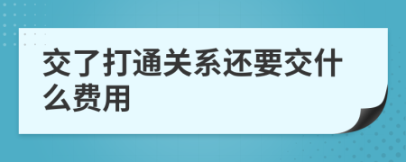 交了打通关系还要交什么费用