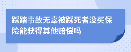 踩踏事故无辜被踩死者没买保险能获得其他赔偿吗