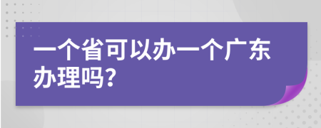 一个省可以办一个广东办理吗？