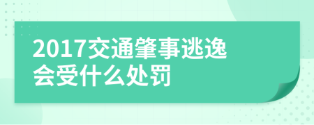 2017交通肇事逃逸会受什么处罚