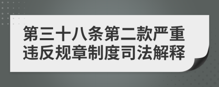 第三十八条第二款严重违反规章制度司法解释