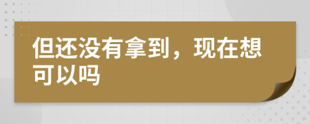 但还没有拿到，现在想可以吗