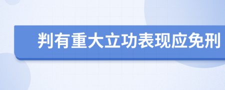 判有重大立功表现应免刑