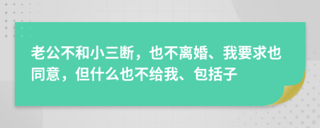 老公不和小三断，也不离婚、我要求也同意，但什么也不给我、包括子