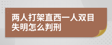 两人打架直西一人双目失明怎么判刑