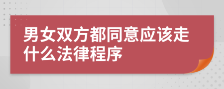 男女双方都同意应该走什么法律程序